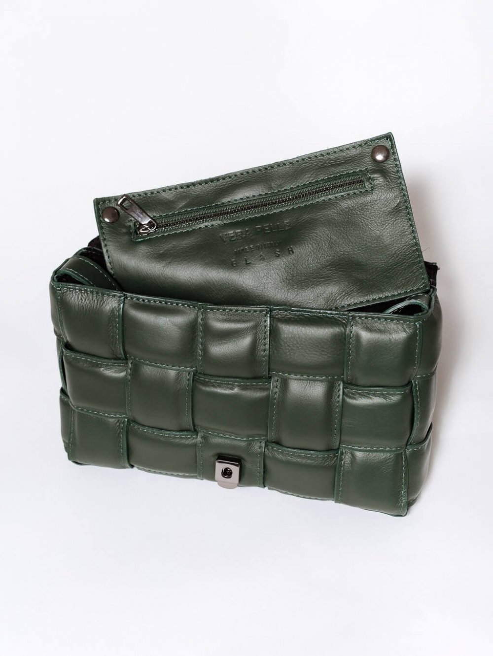 Zelená kožená kabelka Dilara
