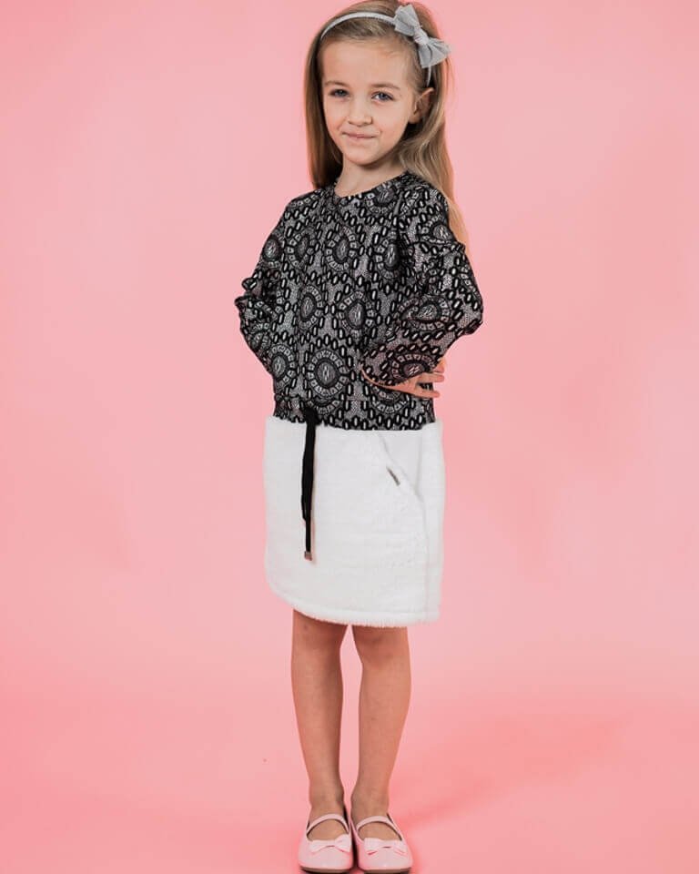 Čierno-biele detské elegantné šaty