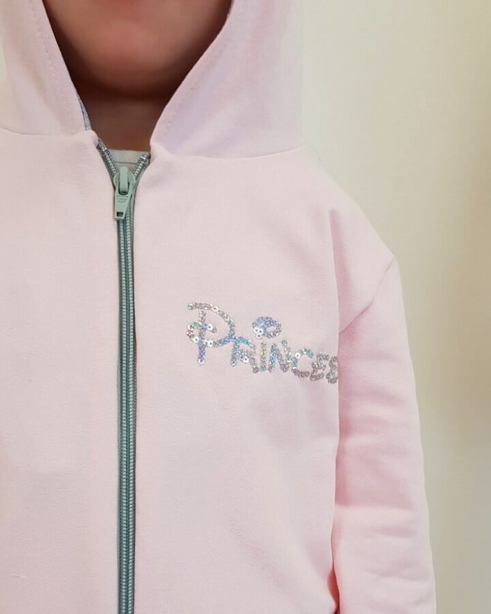 Pink children's sweatshirt princess