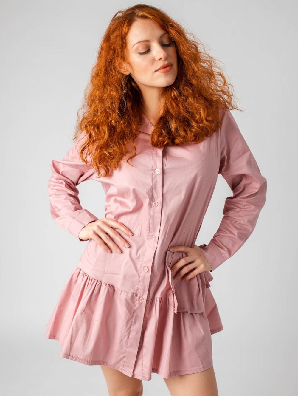 Růžové košilové šaty Margie
