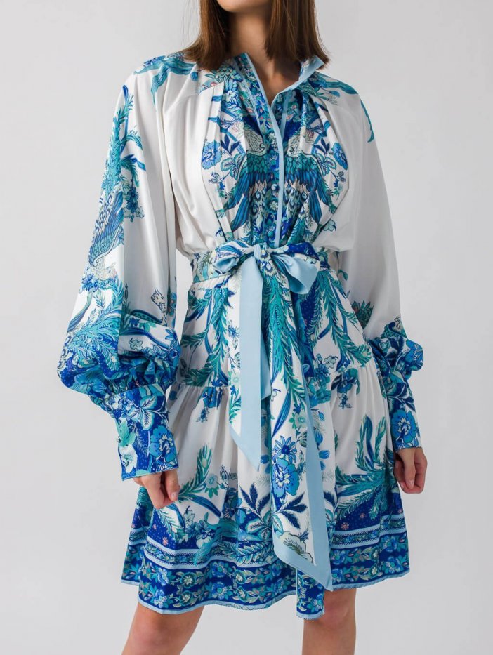 Modro-biele šaty Kyara