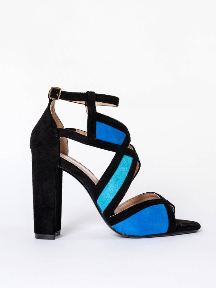 Black and blue Tina sandals