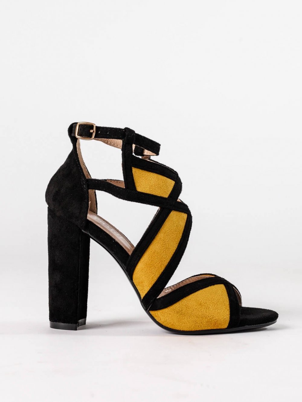Čierno-žlté sandále Tina