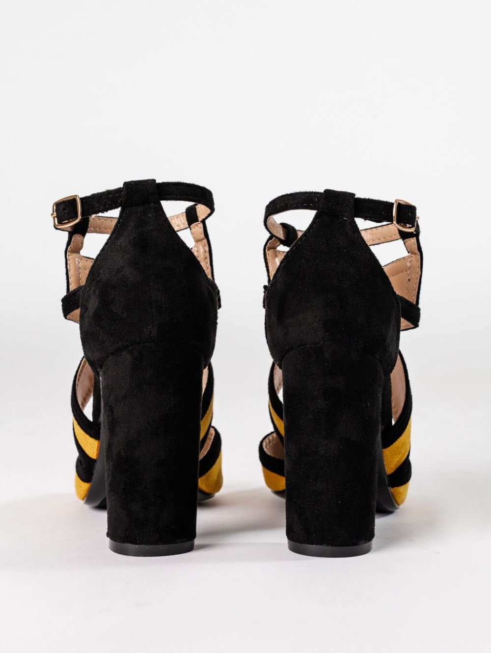 Čierno-žlté sandále Tina