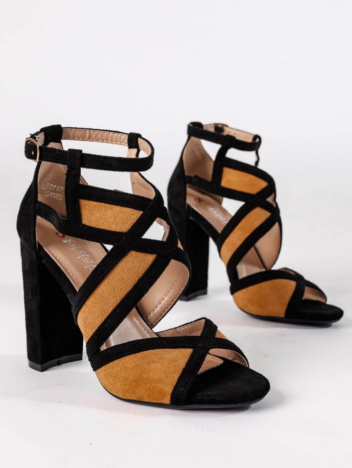 Čierno-hnedé sandále Tina