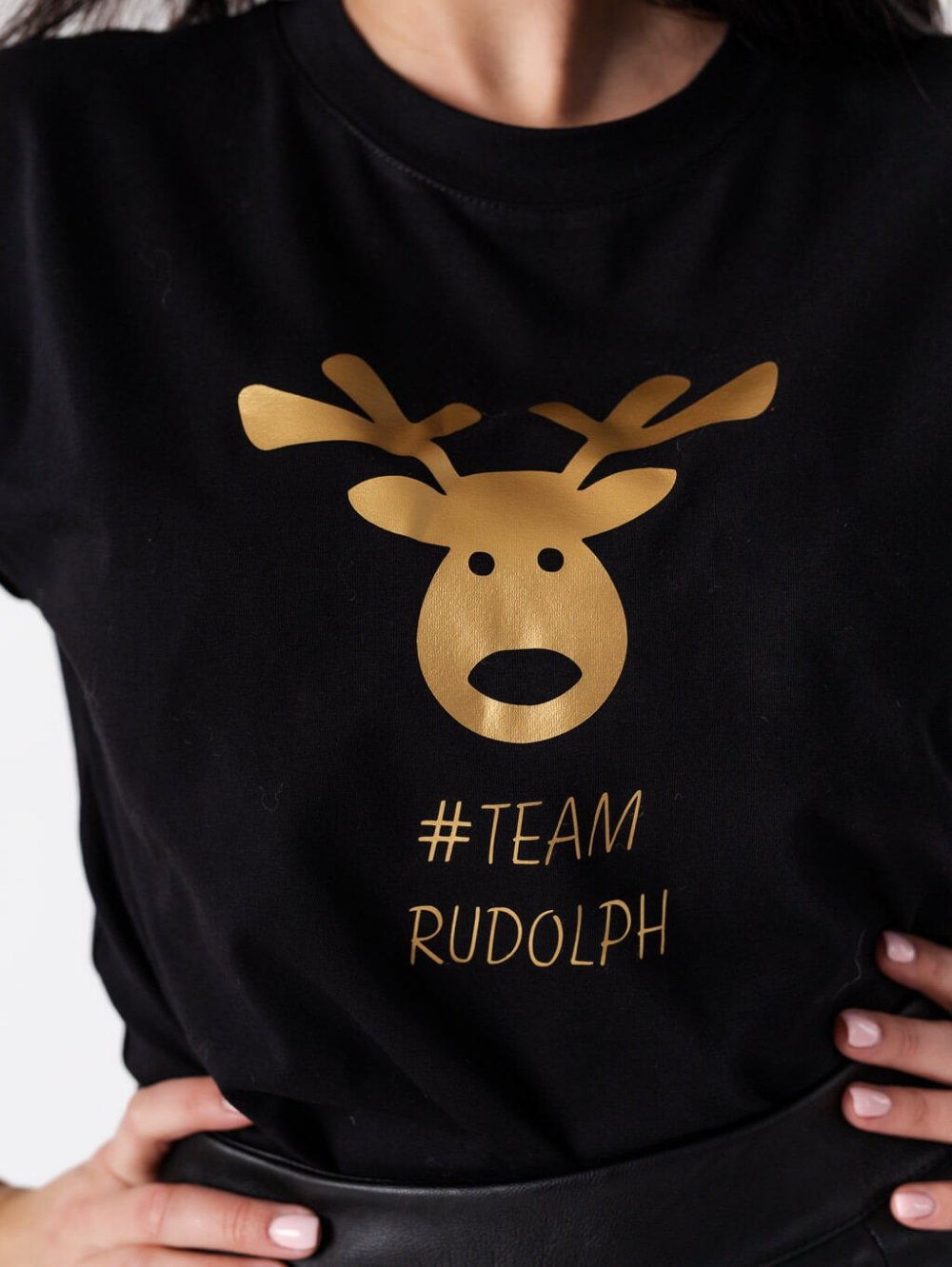Černé tričko Team Rudolph