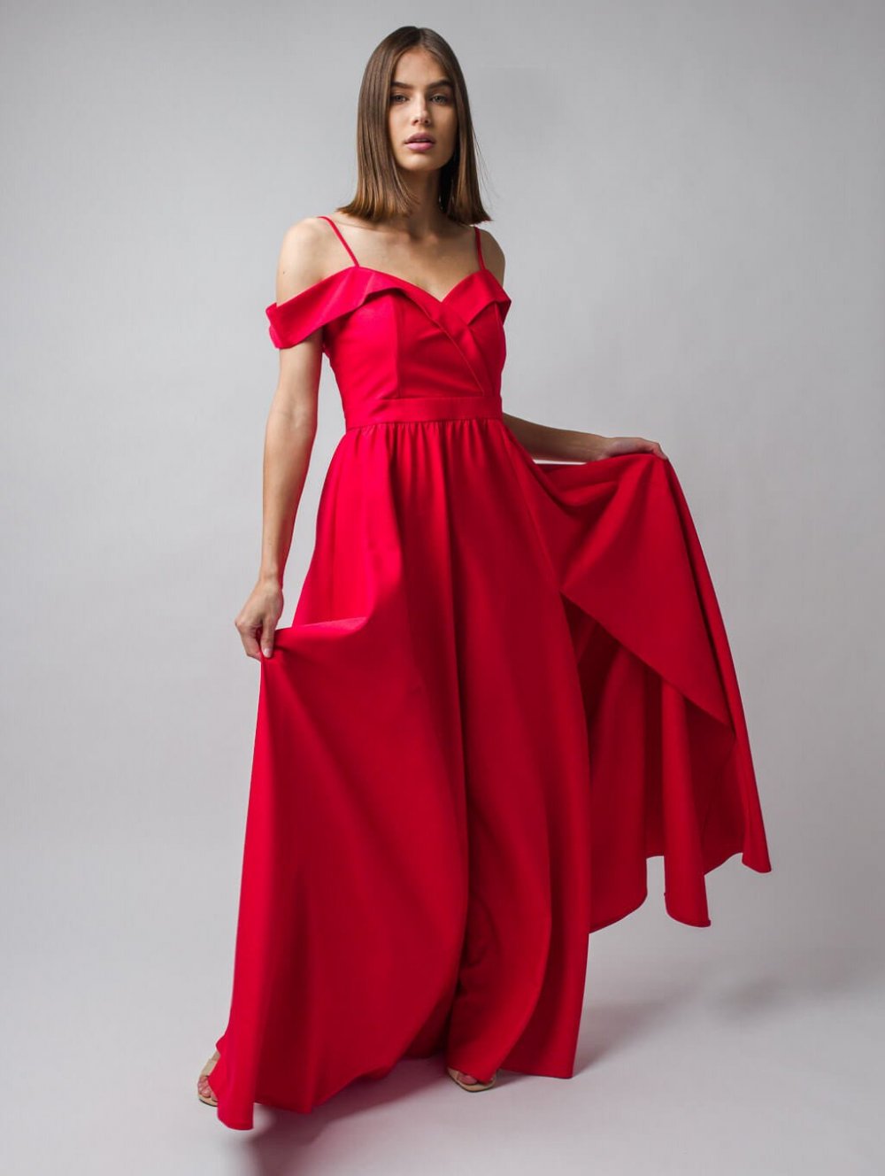 Červené dlhé spoločenské šaty Elisabeth
