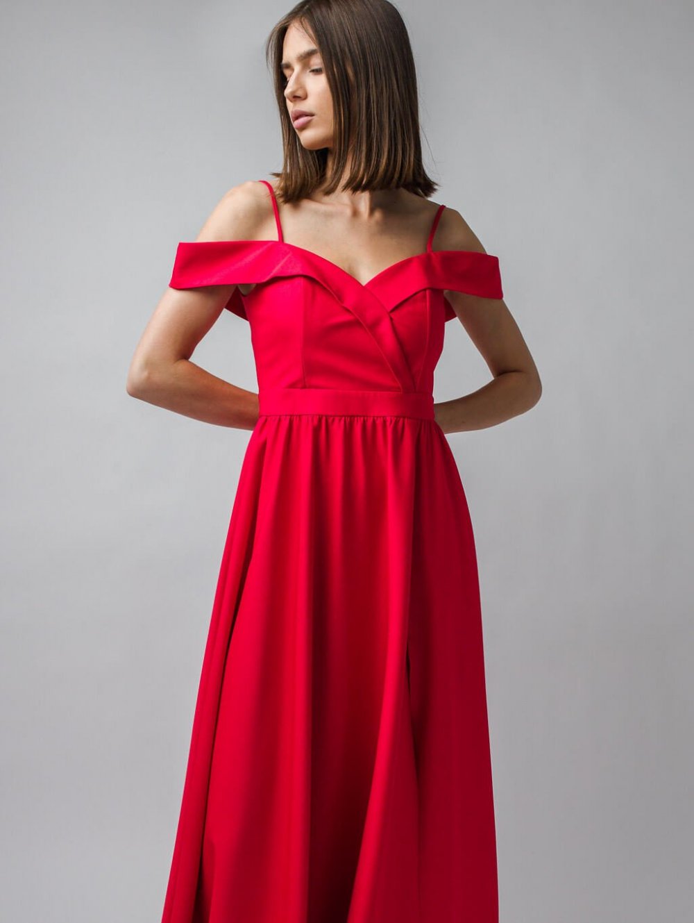 Červené dlhé spoločenské šaty Elisabeth