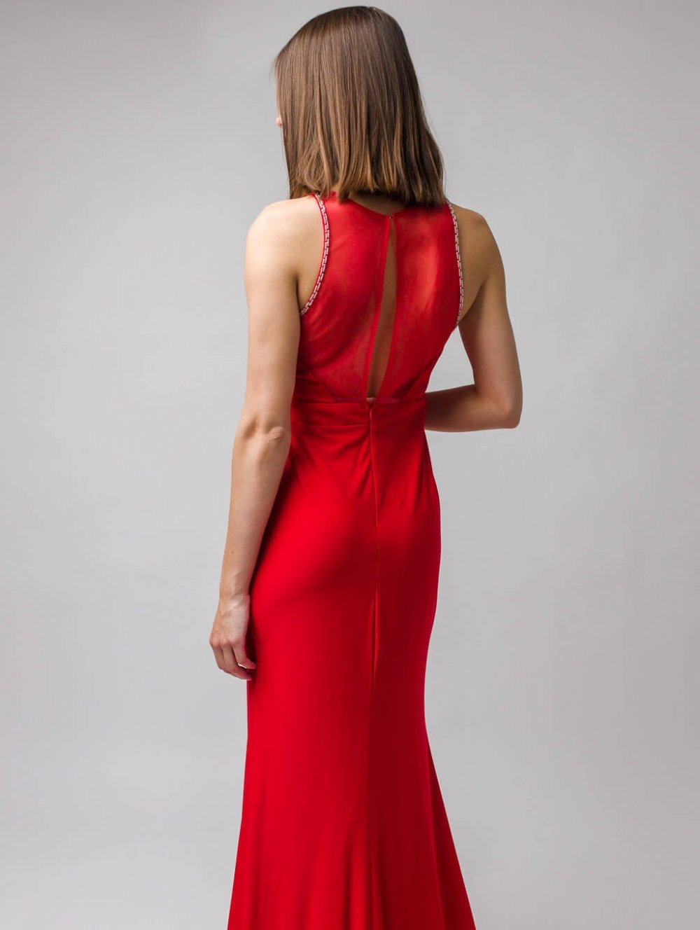 Červené dlouhé společenské šaty Kelis