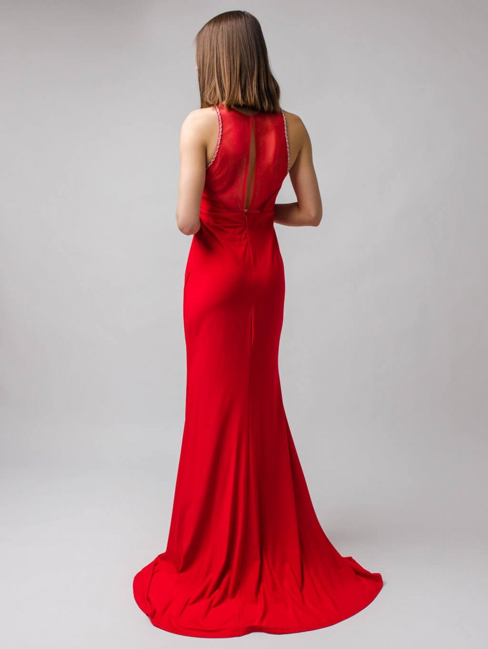 Červené dlhé spoločenské šaty Kelis