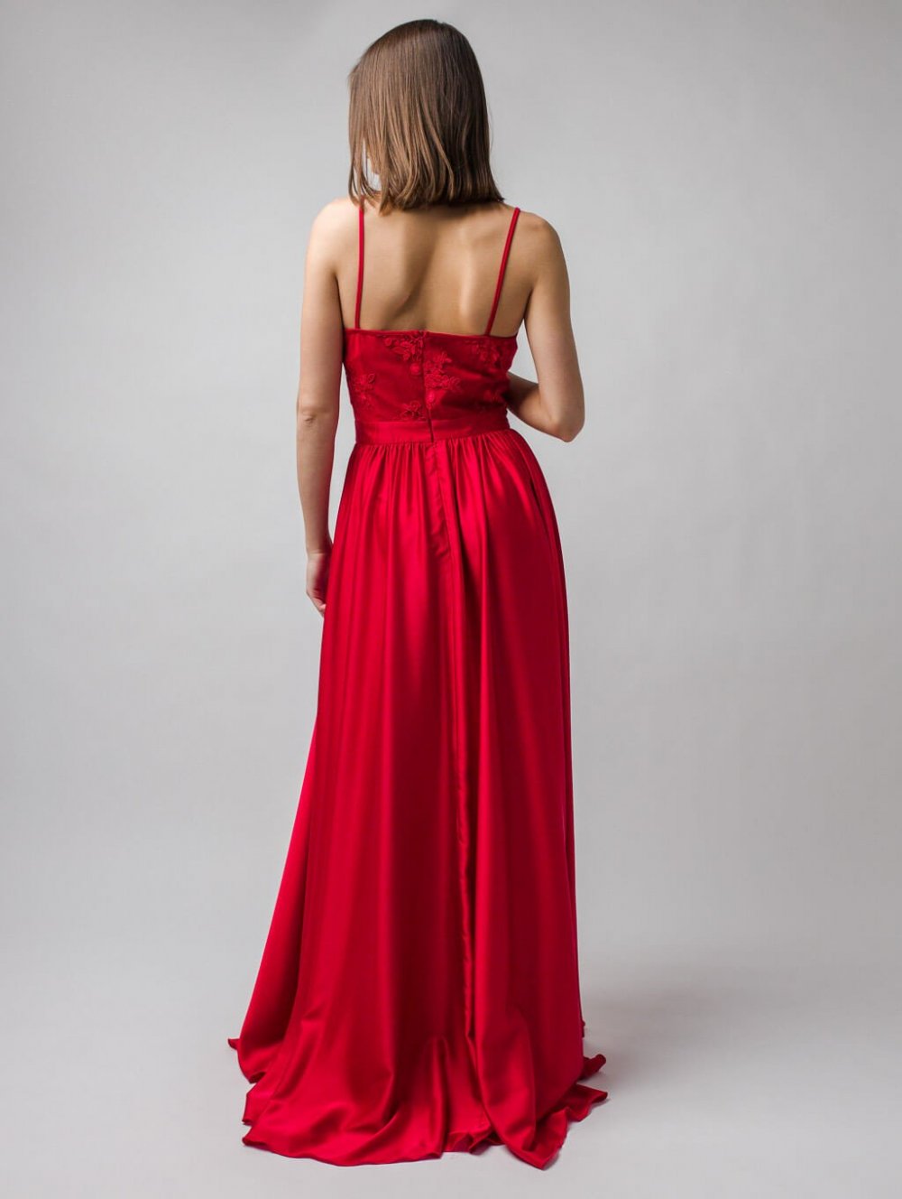 Červené dlhé spoločenské šaty Bella
