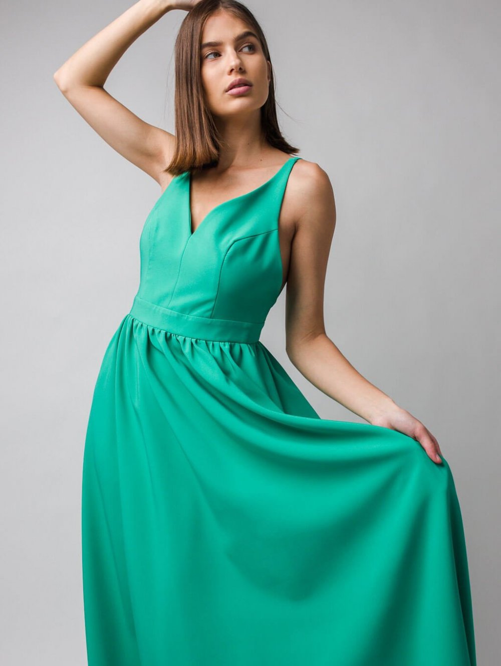 Zelené dlhé spoločenské šaty Megan