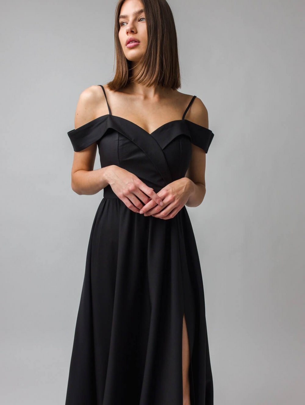 Čierne dlhé spoločenské šaty Elisabeth
