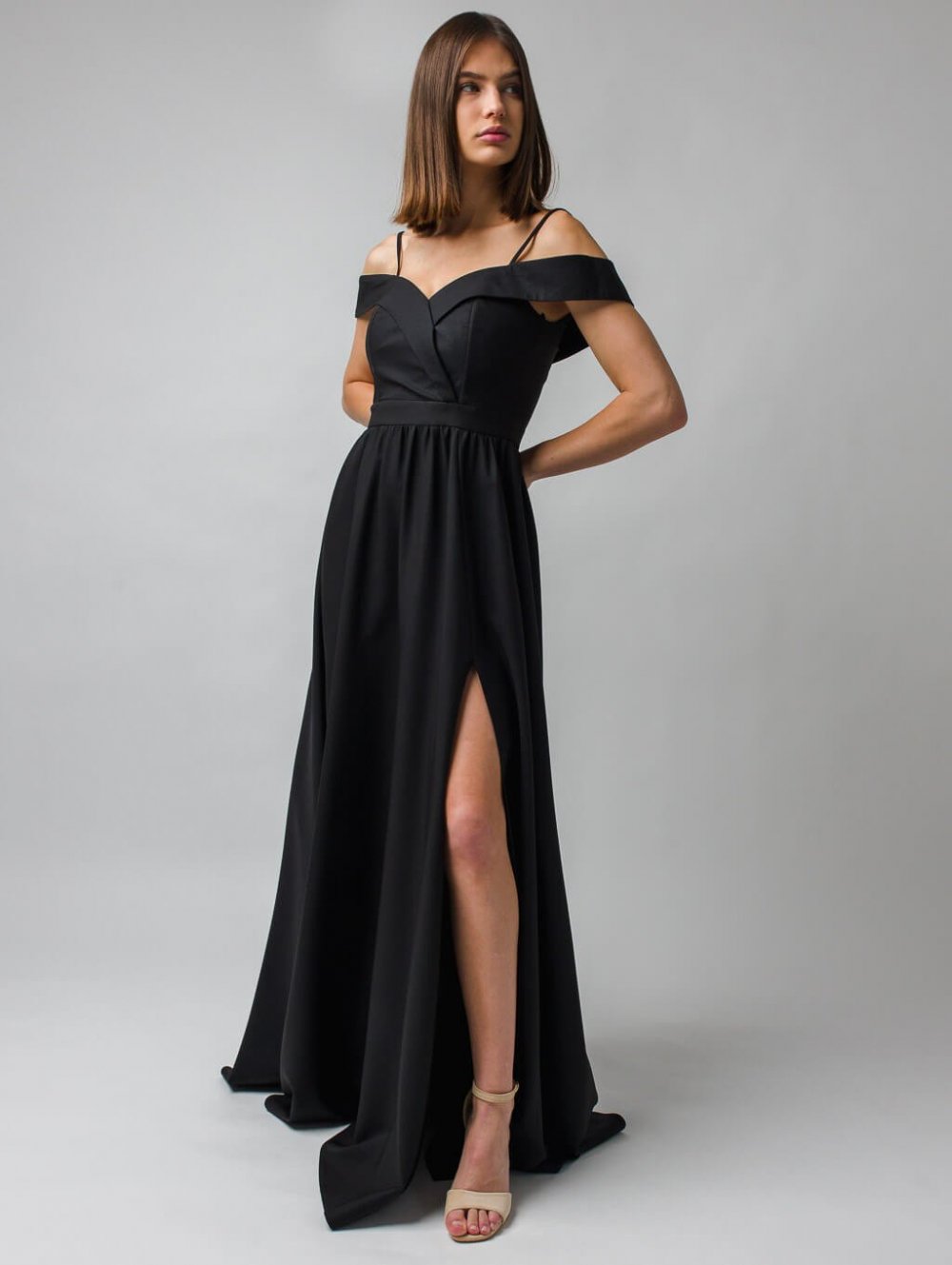 Čierne dlhé spoločenské šaty Elisabeth