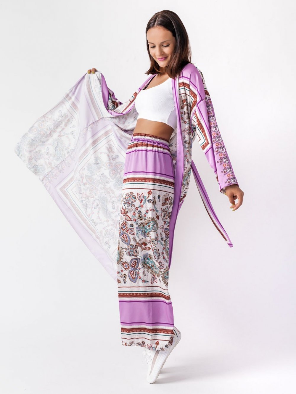 Fialový kimonový komplet Yaell