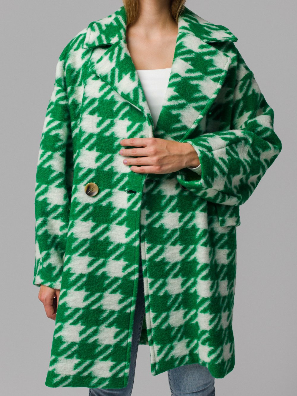 Zeleno-biely kabát Sheena