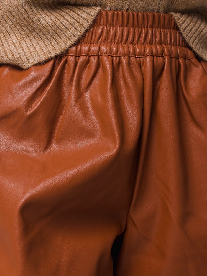 Hnedé kožené šortky Harlee