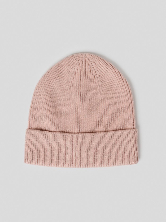 Pink ribbed beanie Warm
