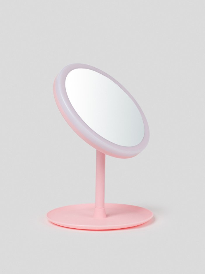 Pink cosmetics mirror