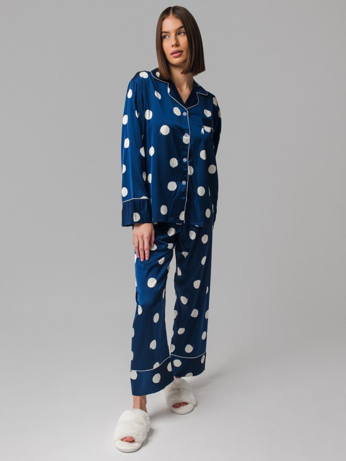 Modré saténové pyžamo Dream