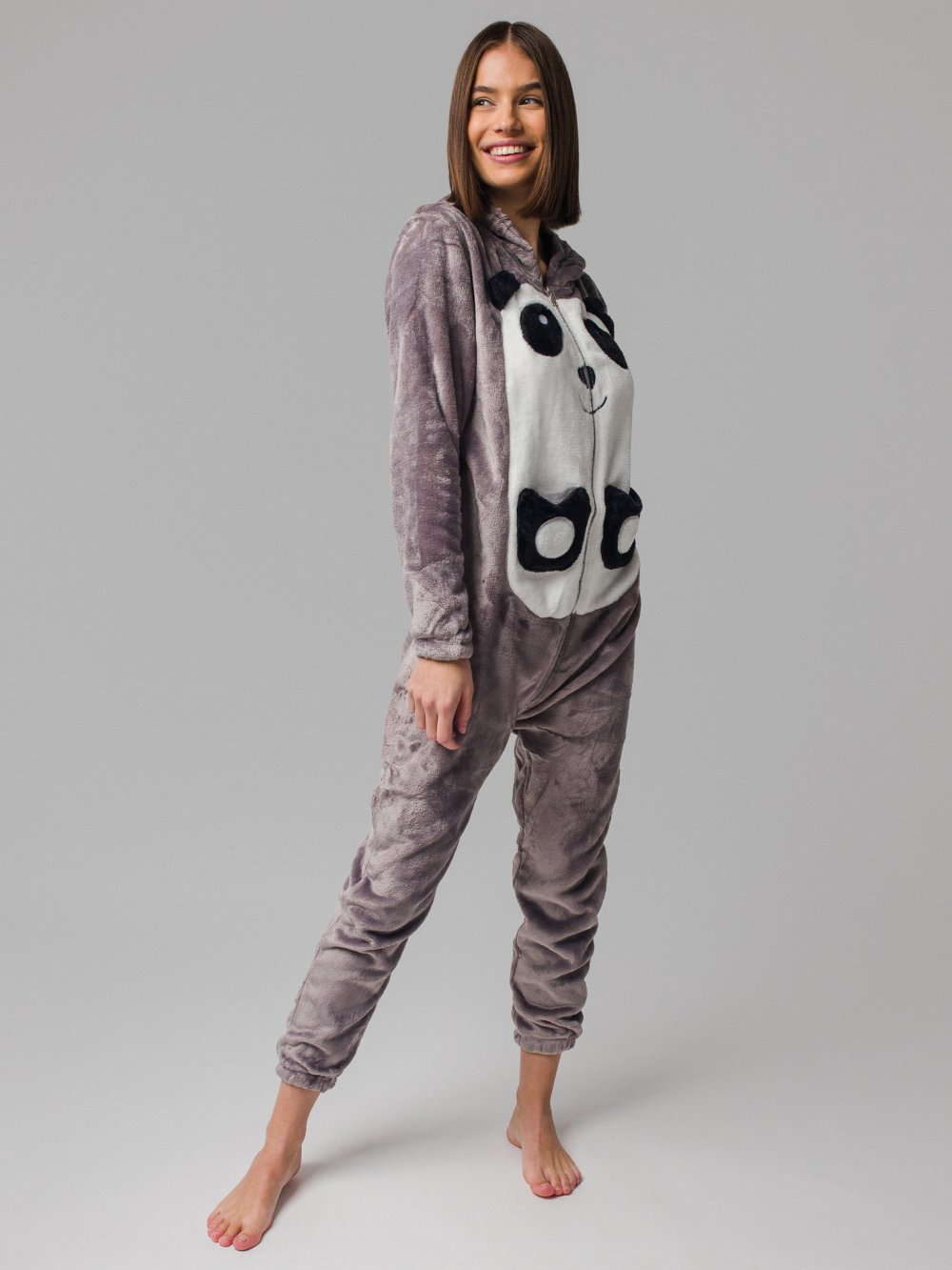 Sivé pyžamo Panda