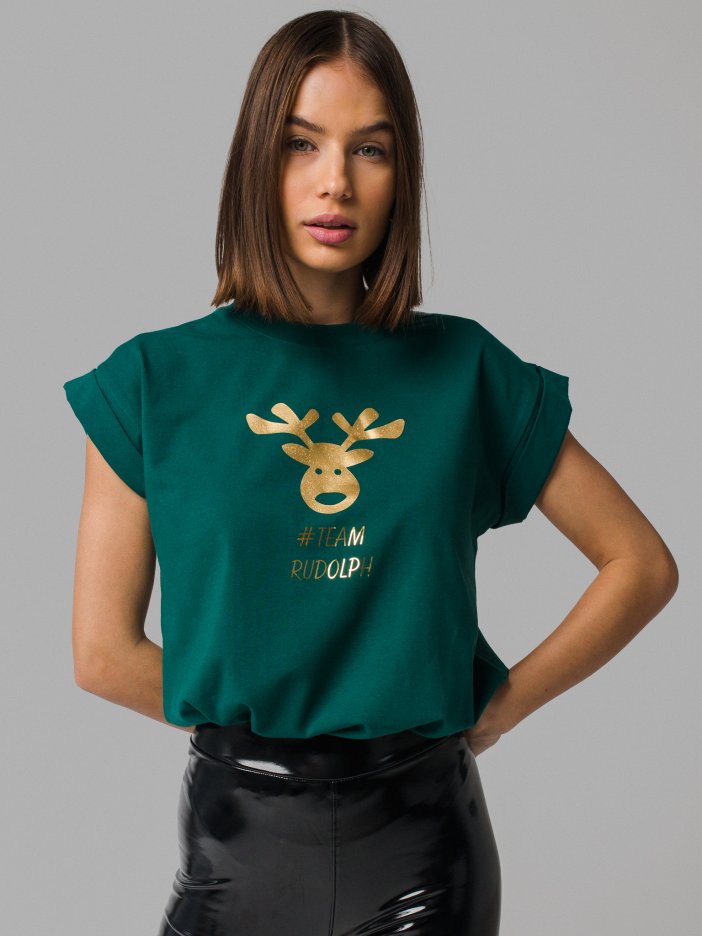 Zelené tričko Team Rudolph