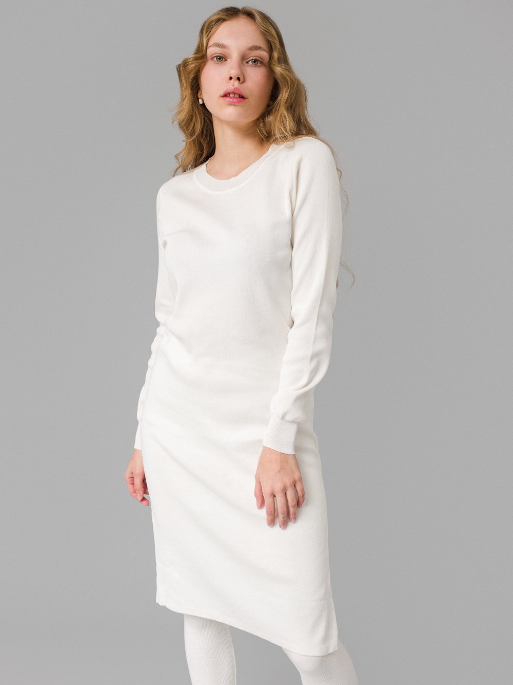 Biele úpletové šaty Sarah