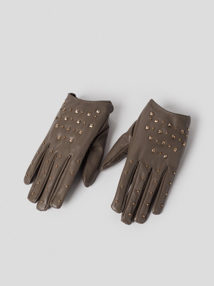 Brown leather gloves Rock