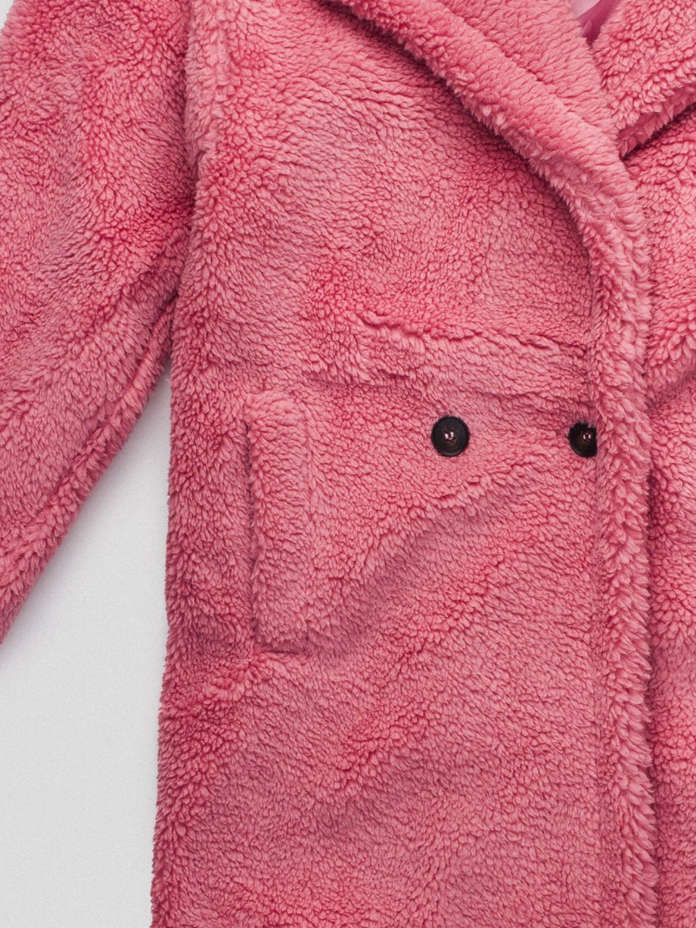 Ružový teddy kabát Sebastian
