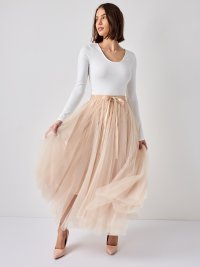 Béžová tylová sukně Lia