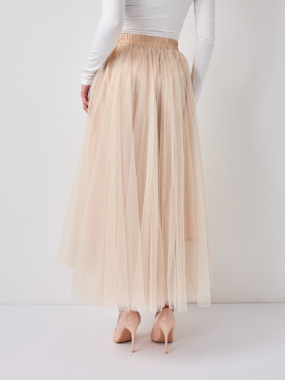 Béžová tylová sukňa Lia