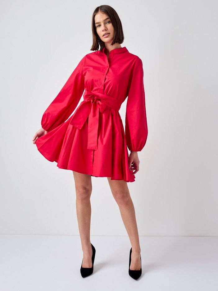 Red A-cut dress Celia