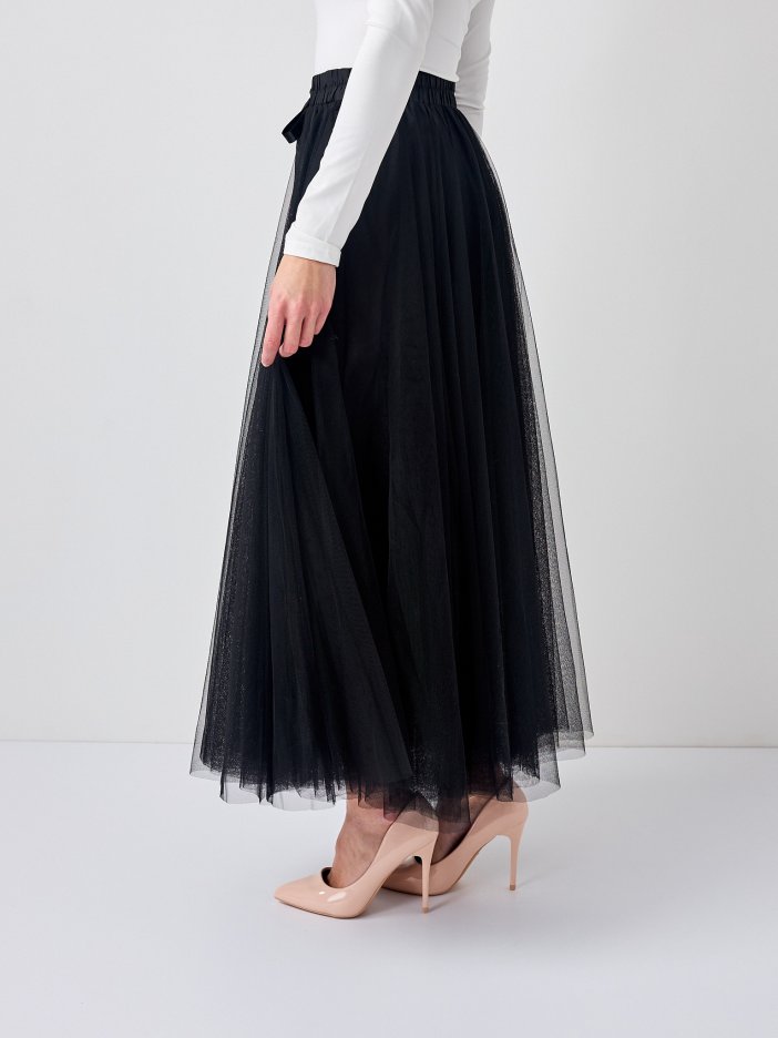 Čierna tylová sukňa Lia