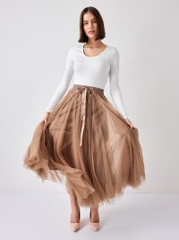 Hnedá tylová sukňa Lia