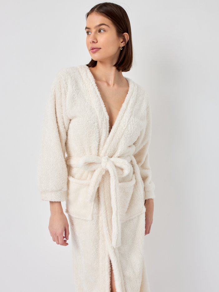 White bath robe Teddy