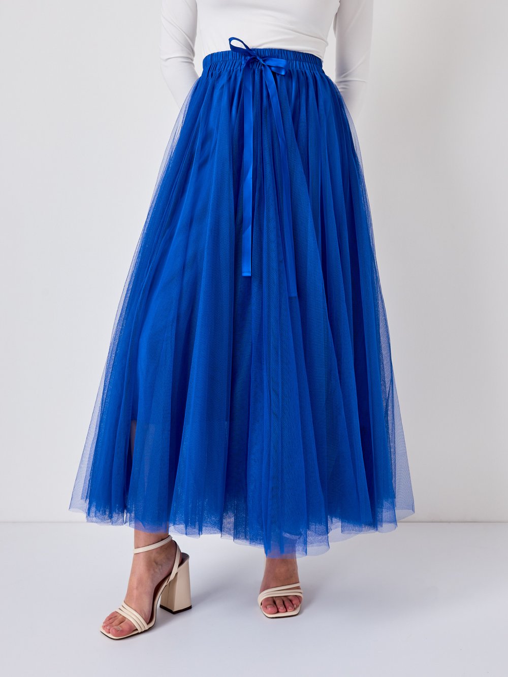 Modrá tylová sukňa Lia