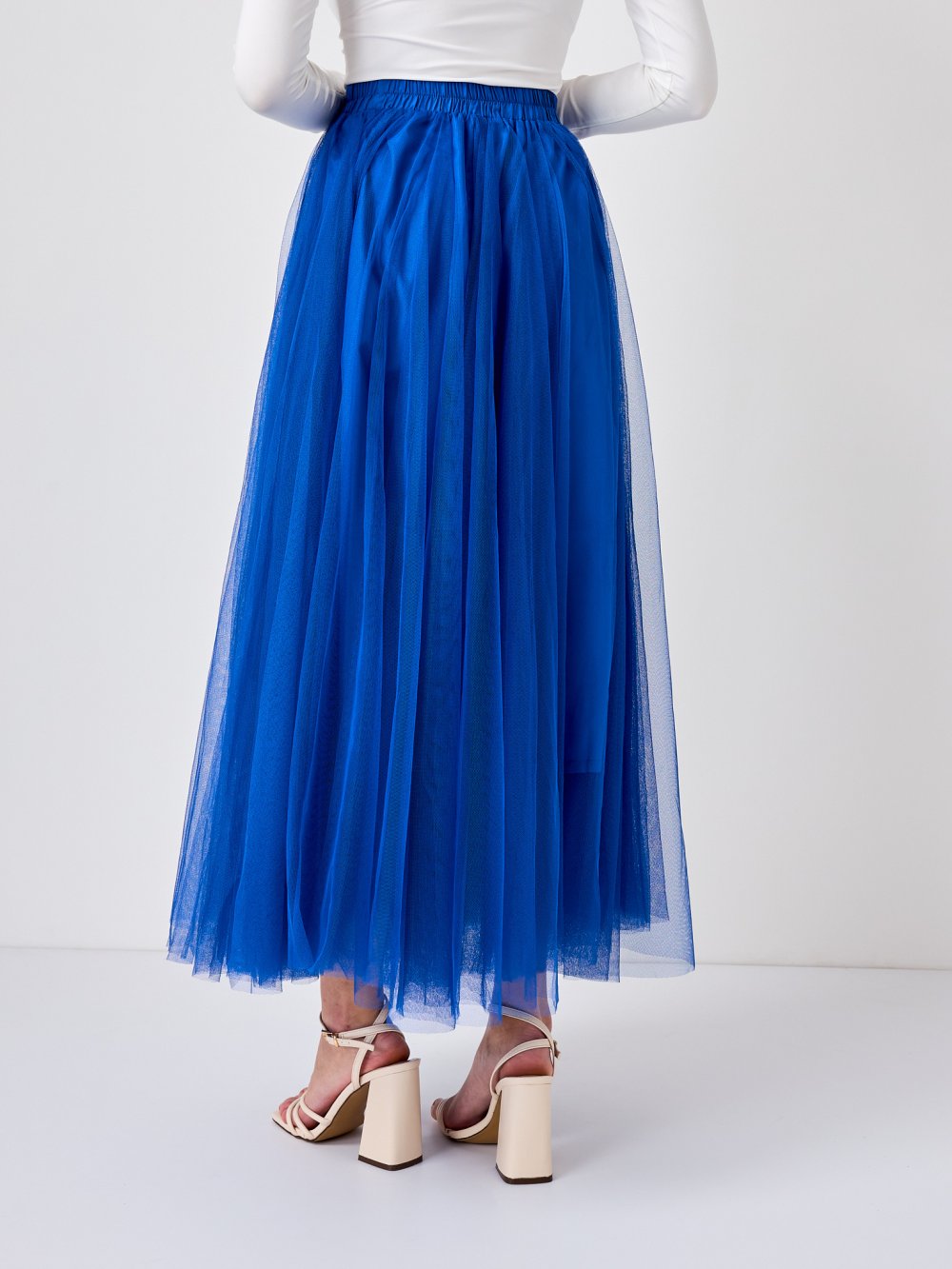 Modrá tylová sukňa Lia