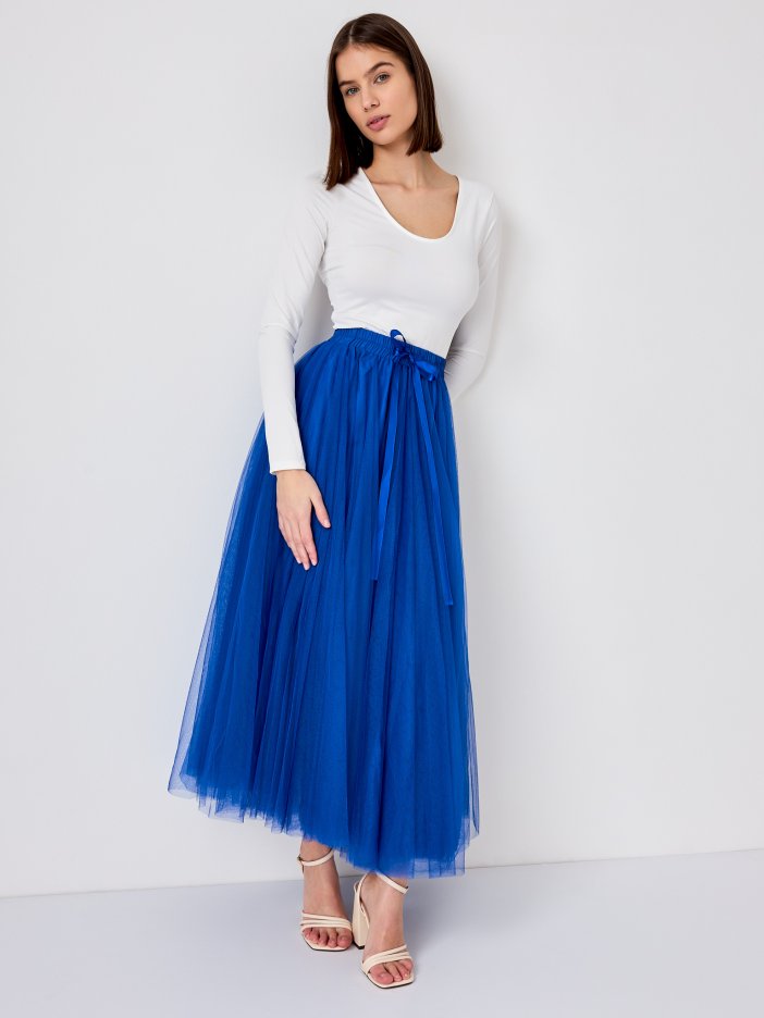 Modrá tylová sukně Lia