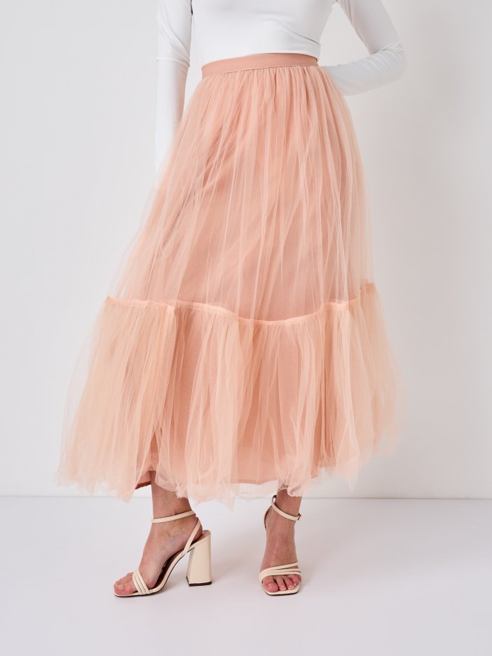 Růžová tylová sukně Lanna