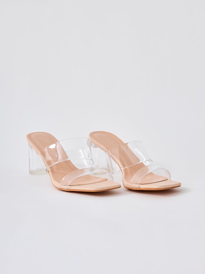 Transparentné béžové sandále Bria