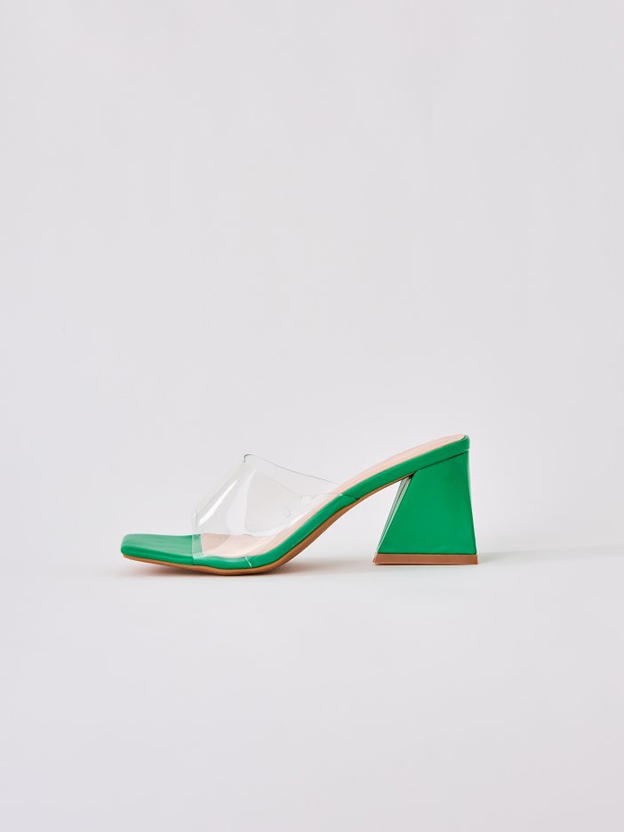 Transparentné zelené sandále Linna