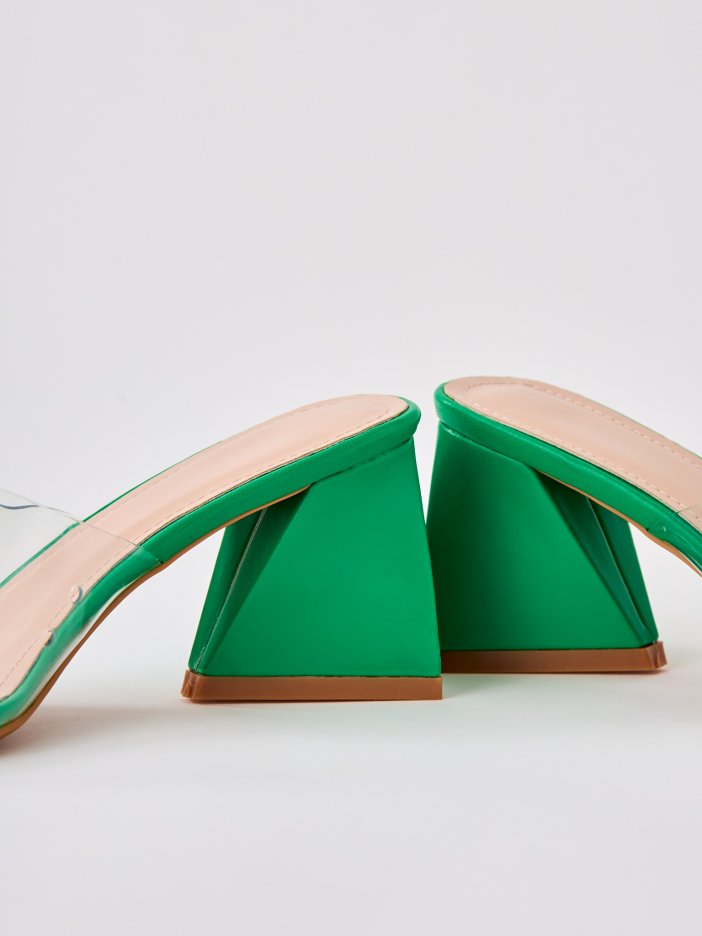 Transparentné zelené sandále Linna