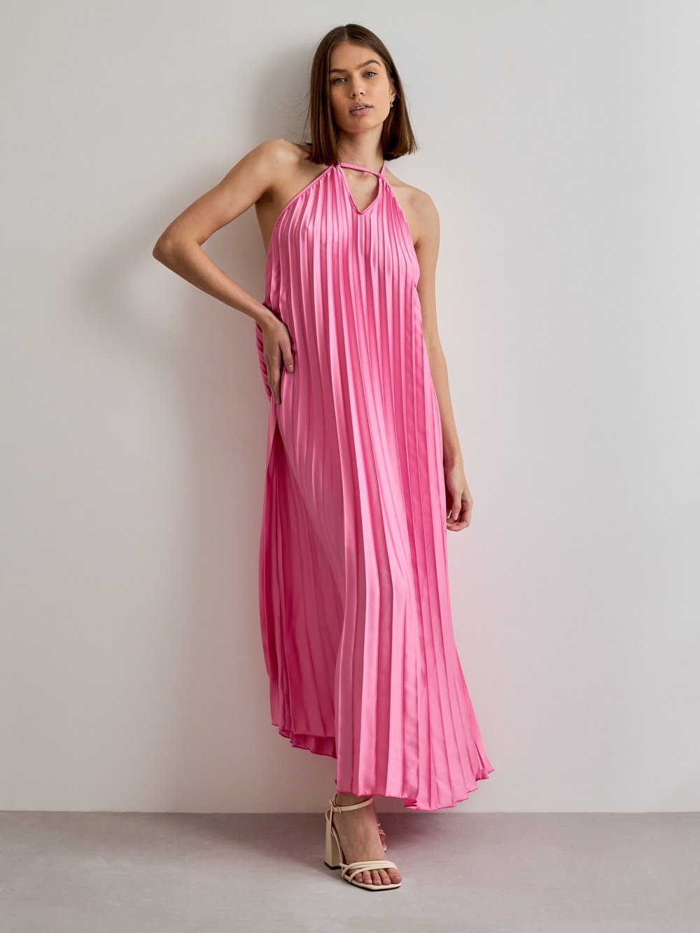 Ružové plisované šaty Erica