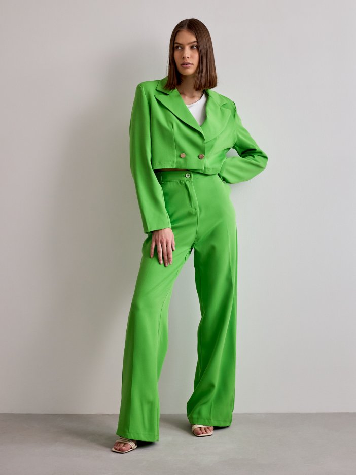 Zelený kalhotový kostým Ennie