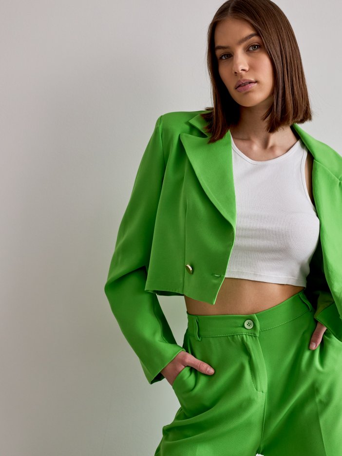 Zelený kalhotový kostým Ennie