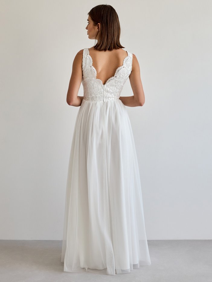 Biele dlhé spoločenské šaty Chiara