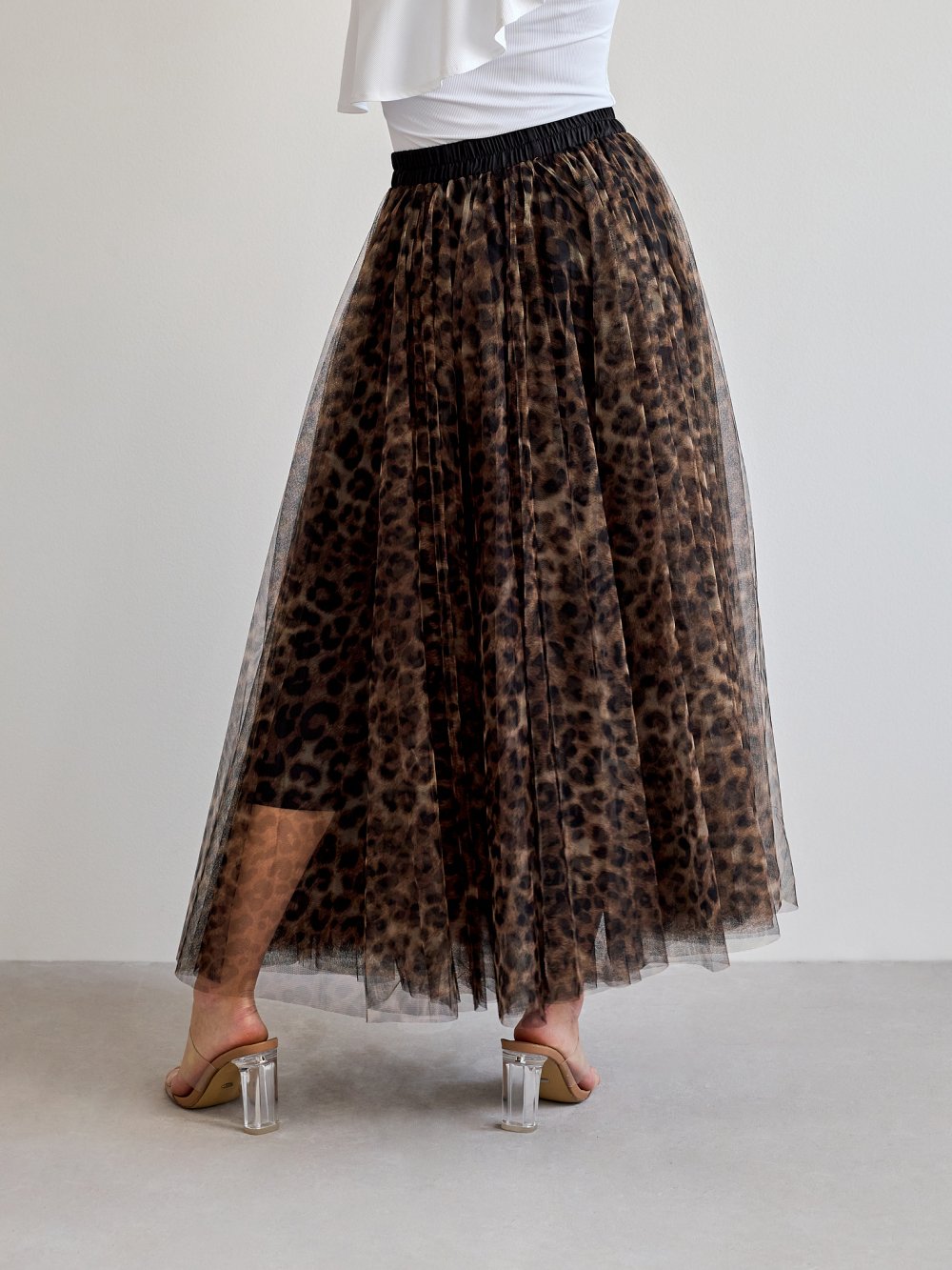 Leopardia tylová sukňa Lia
