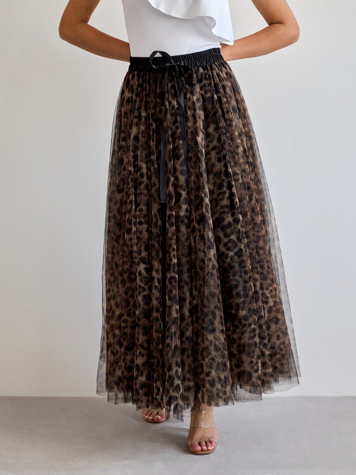 Leopardí tylová sukně Lia