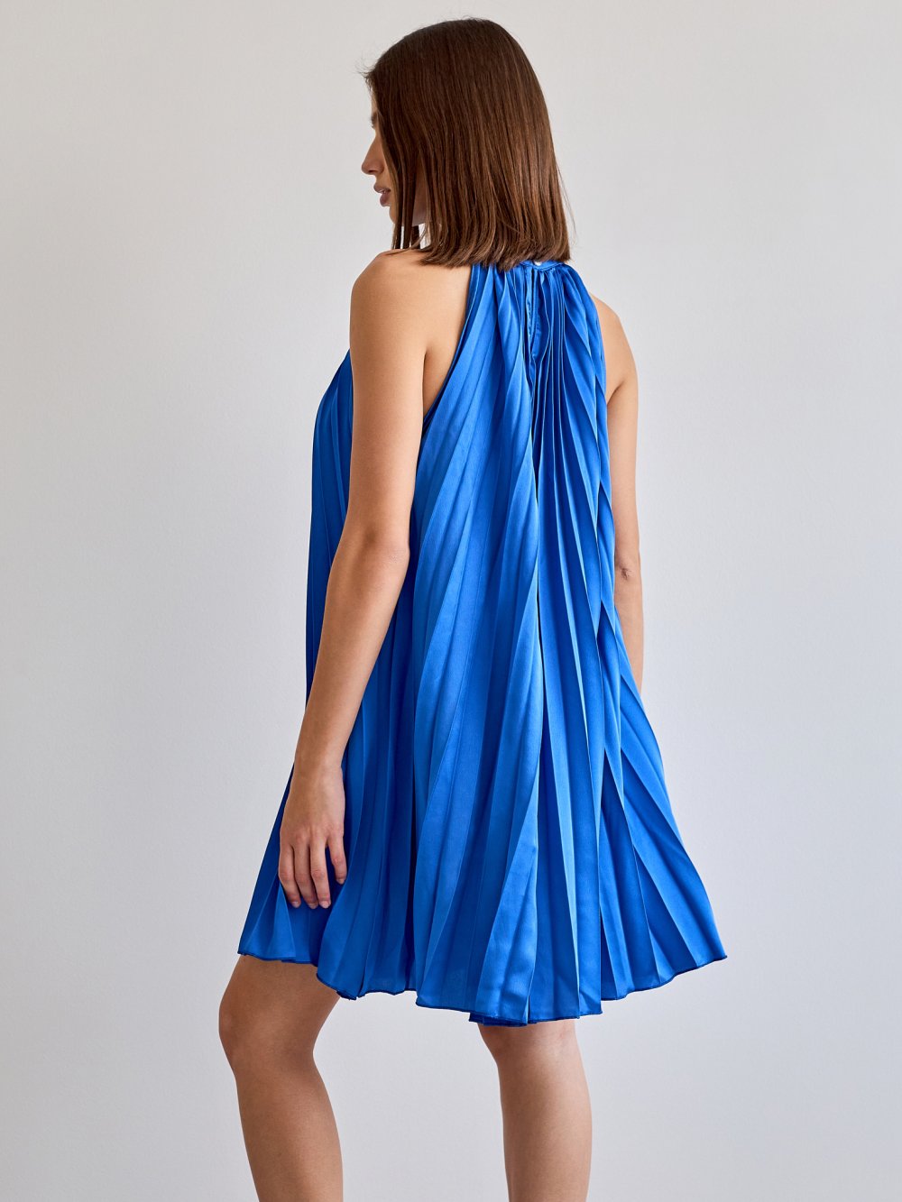 Modré plisované šaty Sasha