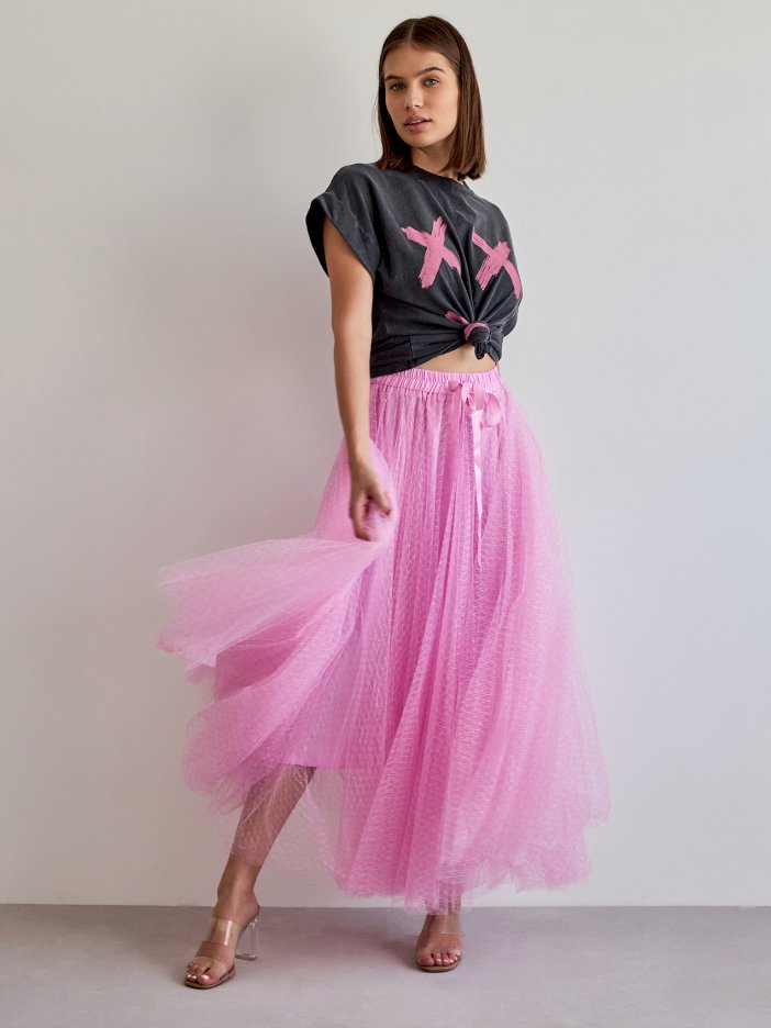 Ružová tylová sukňa Dara